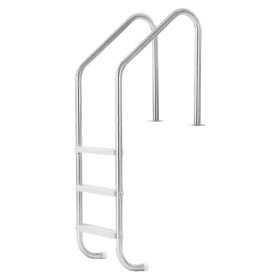Swimming Pool Ladder, 3-Step Double Handrails Stairs with Non-slip Heavy Duty Steps, Stainless Steel Load Capacity 265 lbs, for 48-54 In Inground Poo