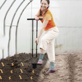 Ergonomic Long Handle Bulb Planter, 5-in-1 Multifunctional Garden Planting Tool for Effortless No-Bend Digging