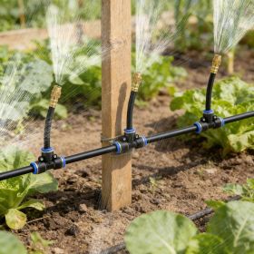 Automatic Drip Irrigation System Kit with 360° Bendable Nozzles, Tool-Free Setup for Garden Greenhouse Lawn Patio