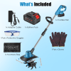 Cordless Tiller Cultivator,800W Electric Cordless Tiller Cultivator, 21V Battery Powered Soil Tiller with 6.69" Depth 8.66" Width, Handheld Garden Cu