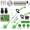 200W Cordless String Trimmer & Edger, 2Pcs 1200mAh Battery Weed Wacker with 3 Types Blades, Adjustable Length & Angle (34.25"-48.82"), Lightweight La