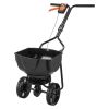 Walk-Behind Spreader, 9.8ft Spreading Width, Push Broadcast Spreader with 10" All-Terrain Tires, Adjustable Flow Control, 15lbs Capacity Hopper, Lawn