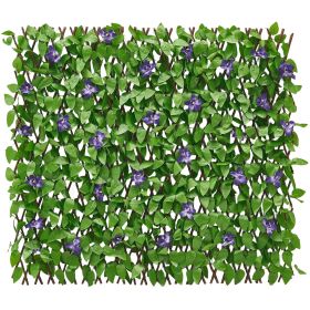 Expandable Fence Privacy Screen, 25.5 x 122 in Expand Artificial Plant Wall, Realistic Artificial Ivy Panel with 50 Zip Ties, Decorative Faux Greener