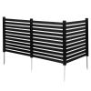 3 Panels Outdoor Privacy Screen, 50 x 48 in Air Conditioner Fence with 27.6 in Ground Stakes, Pool Equipment Enclosure, Vinyl Privacy Fence, Ideal fo