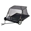 52 in Tow Behind Lawn Sweeper, 26 cu.ft. Large Yard Sweeper, Adjustable Sweeping Height, Heavy Duty Leaf & Grass Collector with Dumping Rope, Pull Be