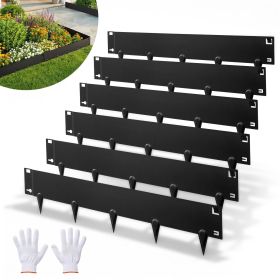Galvanized Steel Landscape Edging, 6-Pack 40 x 8.15 Inch Metal Edging for Landscaping with Gloves, Easy-to-Install, Heavy Duty Metal Garden Edge Bord
