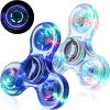2Pack LED Light up Fidget Spinners for Kids, Sensory Fidget Toys for Kids Adults, Glow in The Dark Spinner Toys for Teens Boys Girls Gifts Classroom