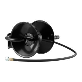 Pressure Washer Hose Reel, 50 ft x 3/8 inch Heavy-Duty Steel Bracket-Mounted Pressure Hose Reel, Wall/Floor/Truck Mount, 4000PSI Max, Manual Power Ha