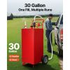 30 Gallon Gas Caddy, Max Flow 32L/min, Diesel Tank with Electric Pump, Diesel Storage Tank with 2 Wheels & 10 ft Hose, Gas Container for ATV, Car, Mo