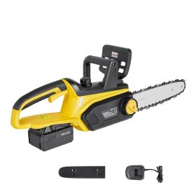 Cordless Chainsaw, 20V 12-Inch Brushless Chainsaw Battery Powered, 4.0Ah Battery and Rapid Charger Included, Handheld Electric Chain Saw for Tree Fel