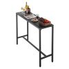 Outdoor Bar Table, 47 x 15 in Patio Bar Table, Waterproof Top & Sturdy Metal Frame, Rectangle Counter Height Dining Tables, Outdoor Furniture for Bal