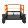 Garden Utility Trailer, 22 Cu. Ft. & 1600lbs, ATV UTV Trailer, Tow Behind Steel Dump Trailers, Removable Rear Panel, Heavy Duty Pull Behind Yard Trai