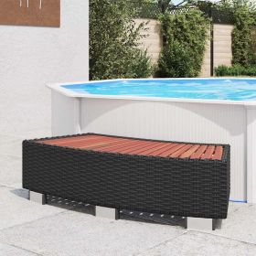 Spa Step Black PE rattan Large Durable Spa Step Rectangular