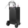 30 Gallon Fuel Caddy, Gas Storage Tank & 4 Wheels, with Manuel Transfer Pump, Gasoline Diesel Fuel Container for Cars, Lawn Mowers, ATVs, Boats, More