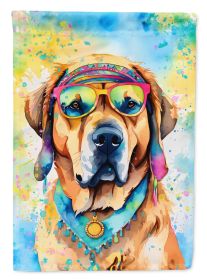 Mastiff Hippie Dawg House Flag Large Porch Sleeve Pole Decorative Outside Yard Banner Artwork Wall Hanging, Polyester, House Size, Multicolor