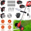 3 in 1 Electric Cordless Grass Wacker Battery Powered Grass Trimmer With Wheels Adjustable Head Extendable Length Rechargeable Lightweight Lawn Trimm