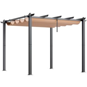 VEVOR 10'x10' Outdoor Retractable Pergola with Canopy, Aluminum Pergola with Retractable Canopy, Modern Pergola with Sun Shade Canopy for Patios