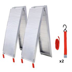 Truck Ramps, 80"x12" Portable Loading Ramps for Pickup Trucks 1500 LBS Capacity Aluminum Folding Ramps with Buckle for ATVs, Snowblower, Lawn Mowers,