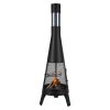 Chiminea, 20 Inch Outdoor Wood Burning Firepit, Conical Fireplace for BBQ & Warming, Outside Wooden Fire Pit with Grill Mesh, Chimney Coat & Rustproo