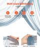 Artificial Wedding Arch Flowers Kit, Blue Wedding Arch Flowers with Drapes Kit (Pack of 4) - 2 Pcs Floral Arrangement, 2 Pcs Sheer Drapes, for Ceremo