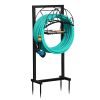 Heavy Duty Detachable Garden Hose Holder with Storage Basket, 15.8"D x 8"W x 39.4"H Upgraded Water Hose Stand, Outdoor Storage Rack Hanger for Outsid