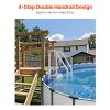 Swimming Pool Ladder, 4-Step Double Handrails Stairs with Non-slip Heavy Duty Steps, Reliable 400 lbs Max Load Capacity, for 48-54 In Inground & Abov