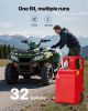 Fuel Caddy, 32 Gallon, Portable Fuel Tank with 12V DC 2.5 GPM Electric Fuel Transfer Pump, 4 ft Delivery Hose & Auto-Stop Sensor Nozzle, Tank Adapter