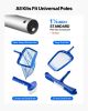 Swimming Pool Cleaning Kit, Includes 2 Detachable Brush Heads (20 Inch / 5.5 Inch) and 2 Pool Skimmer Nets, 4-in-1 Inground/Above Ground Pools Cleani