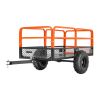 Garden Utility Trailer, 22 Cu. Ft. & 1600lbs, ATV UTV Trailer, Tow Behind Steel Dump Trailers, Removable Rear Panel, Heavy Duty Pull Behind Yard Trai