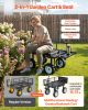 Garden Cart with Seat, 500 LBS, Rolling Steel Garden Work Seat with Wheels, Heavy Duty Gardening Stool, with Tool Tray & Adjustable Handle, Outdoor Y