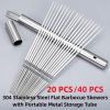 304 Stainless Steel 14.8" Long Flat Barbecue Skewers,20PCS/40PCS BBQ Kebab Skewers with Portable Metal Storage Tube,Reusable for Grilling Barbecue Ki