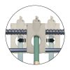 Hose Hideaway 225' Outdoor Garden Hose Reel with Storage Bin and Hose Guide, Taupe