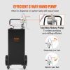 30 Gallon Fuel Caddy, Gas Storage Tank & 4 Wheels, with Manuel Transfer Pump, Gasoline Diesel Fuel Container for Cars, Lawn Mowers, ATVs, Boats, More