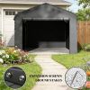 Metal carport, sunshade, rain shelter, dark gray