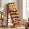 8-Tier Vertical Raised Garden Bed, 40" x 24" x 59" Fir Wood Ladder Planter Stand for Vegetables Herbs Flowers