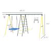 5-in-1 Heavy Duty Metal Swing Set, Yellow, Backyard Fun for Kids, 440lbs Capacity, Ages 3-8