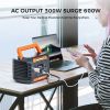 300W Portable Power Station, 230.88Wh /62400mAh Solar Generator, Regulated DC Output Backup Battery with AC Outlet, LED Light Power Station for CPAP