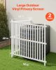 2 Panels Outdoor Privacy Screen, 48 x 48 in Air Conditioner Fence with 19.7 in Ground Stakes, Pool Equipment Enclosure, Strip Vinyl Privacy Fence, Id