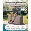 Outdoor Storage Box, 100 Gallon Resin Deck Box, Backyard Outside Toy and Towel Storage Cabinet Waterproof, for Patio Furniture Cushions, Garden Tools
