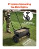 Walk-Behind Push Spreader, 50LBS Capacity, Drop Spreader with Hopper Grate, 18 in Spreading Width & 30 Settings, 10 in All Terrain Tires, Garden & La