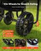 Walk-Behind Spreader, 9.8ft Spreading Width, Push Broadcast Spreader with 10" All-Terrain Tires, Adjustable Flow Control, 15lbs Capacity Hopper, Lawn