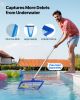 Swimming Pool Cleaning Kit, Includes 2 Detachable Brush Heads (20 Inch / 5.5 Inch) and 2 Pool Skimmer Nets, 4-in-1 Inground/Above Ground Pools Cleani