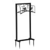 Detachable Garden Hose Holder 15.8"D x 8"W x 39.4"H, Sturdy Garden Hose Hanger Storage Rack, Outdoor Water Hose Organizer for Patio Garden Farm, Blac