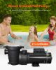Above Ground Pool Pump, 1.5HP/0.35HP, Dual Speed Swimming Pool Pump, High 110 GPM 54 ft Lift, Low 52 GPM 14 ft Lift, 110V 3450 RPM with Strainer Bask