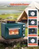 Outdoor Oven, 2-in-1 Portable Gas Camping Stove Oven Combo, Adjustable Fire, 60-Minute Timer, Windproof, with Grill Shelf and Roasting Tray, for Camp