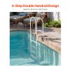 Swimming Pool Ladder, 4-Step Double Handrails Stair, Non-slip Thickened Heavy Duty Steps, Load Capacity 300 lb, for 48-54 In Inground & Above-ground