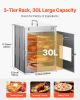 Foldable Camping Oven, Stainless Steel Portable Camping Stove, with 3 Tier Grill, Handle and Thermometer, Use with Wood Burning Fire, Propane Stoves,