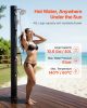10.6 Gal Solar Heated Shower, 6.7ft Showerhead Height Outdoor Shower, with Handheld & Foot Faucet, Hot & Cold Water Adjustment, Freestanding for Back
