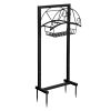 Heavy Duty Detachable Garden Hose Holder with Storage Basket, 15.8"D x 8"W x 39.4"H Upgraded Water Hose Stand, Outdoor Storage Rack Hanger for Outsid