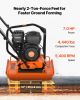 Plate Compactor, 7 HP 196CC Gas Engine, 5400 VPM Vibrating Ground Rammer, 4440 lbs Compaction Force, 23 x 18 in Plate, Walk Behind Compactor for Pave
